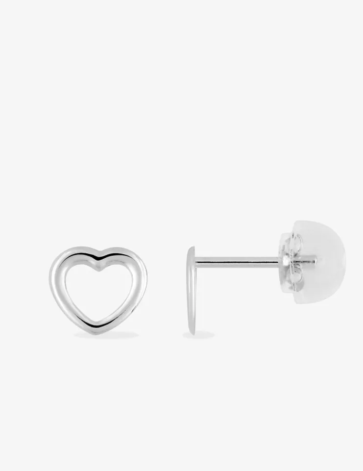 Boucles d'oreilles cœurs or blanc 375‰ SO OR