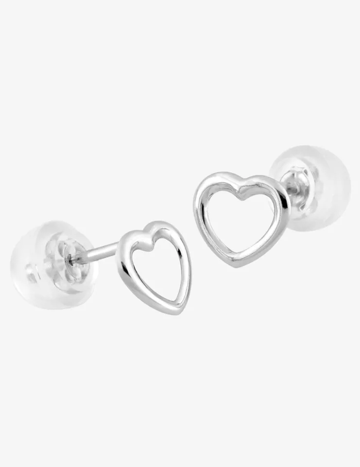 Boucles d'oreilles cœurs or blanc 375‰ SO OR