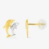 Boucles d'oreilles dauphin or jaune 375‰ SO OR