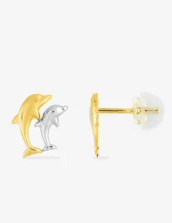 Boucles d'oreilles dauphin or jaune 375‰ SO OR