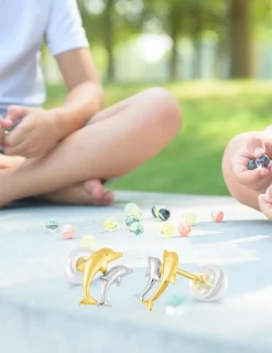 Boucles d'oreilles dauphin or jaune 375‰ SO OR