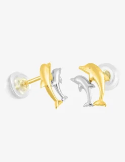 Boucles d'oreilles dauphin or jaune 375‰ SO OR