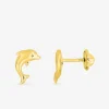 Boucles d'oreilles dauphin or jaune 375‰ SO OR