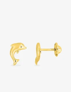 Boucles d'oreilles dauphin or jaune 375‰ SO OR
