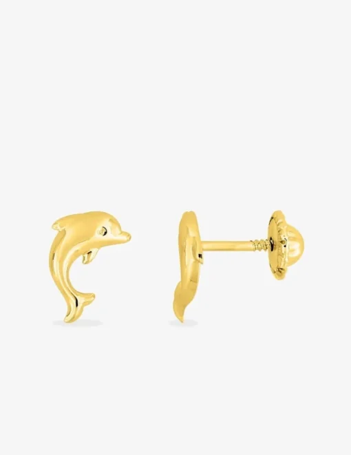 Boucles d'oreilles dauphin or jaune 375‰ SO OR