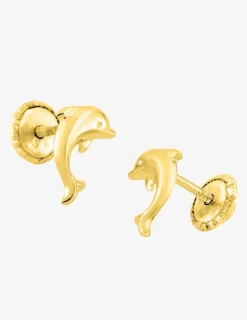Boucles d'oreilles dauphin or jaune 375‰ SO OR