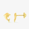 Boucles d'oreilles dauphin or jaune 375‰ SO OR