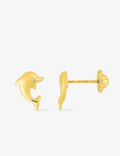 Boucles d'oreilles dauphin or jaune 375‰ SO OR