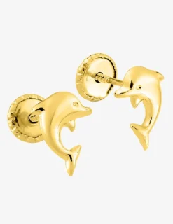 Boucles d'oreilles dauphin or jaune 375‰ SO OR