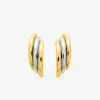 Boucles d'oreilles demi-créoles bicolores or 750 ‰ SO OR