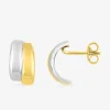 Boucles d'oreilles demi-créoles bicolores or 750 ‰ SO OR