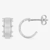 Boucles d'oreilles demi-créoles argent rhodié 925 ‰ SO OR