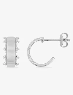 Boucles d'oreilles demi-créoles argent rhodié 925 ‰ SO OR