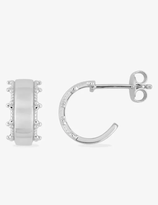 Boucles d'oreilles demi-créoles argent rhodié 925 ‰ SO OR