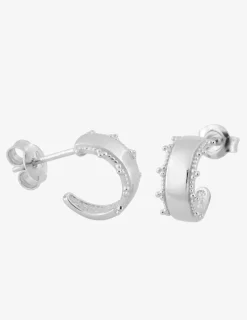 Boucles d'oreilles demi-créoles argent rhodié 925 ‰ SO OR