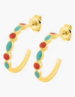 Boucles d'oreilles demi-créoles laquées plaqué or SO OR