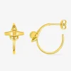Boucles d'oreilles demi-créoles plaquées or avec motif SO OR