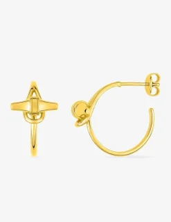 Boucles d'oreilles demi-créoles plaquées or avec motif SO OR