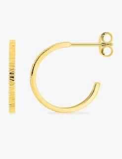 Boucles d'oreilles demi-créoles en or 750‰ avec stries SO OR