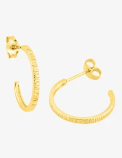Boucles d'oreilles demi-créoles en or 750‰ avec stries SO OR