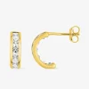 Boucles d'oreilles demi-créoles en or jaune 375‰ et oxyde de zirconium SO OR