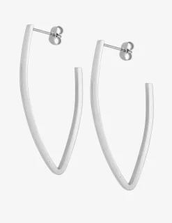 Boucles d'oreilles demi-créoles fantaisie en acier gris SO OR