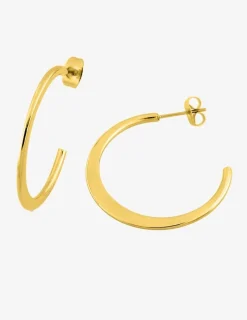 Boucles d'oreilles demi-créoles 30 mm en acier doré SO OR