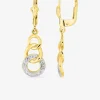 Boucles d'oreilles dormeuses or jaune 375 ‰ et rhodium SO OR