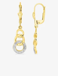 Boucles d'oreilles dormeuses or jaune 375 ‰ et rhodium SO OR