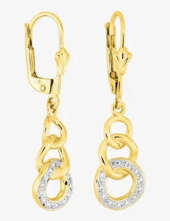 Boucles d'oreilles dormeuses or jaune 375 ‰ et rhodium SO OR