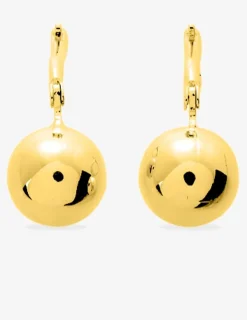 Boucles d'oreilles dormeuses boule 12 mm plaqué or SO OR