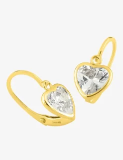 Boucles d'oreilles dormeuses en or jaune 375‰ et oxyde de zirconium SO OR