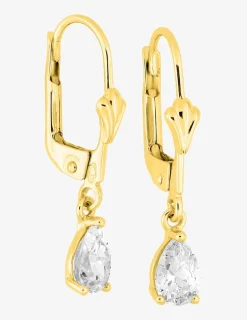 Boucles d'oreilles dormeuses or jaune 750 ‰, oxyde de zirconium SO OR