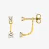 Boucles d'oreilles doubles en or jaune 375‰ et oxyde de zirconium SO OR