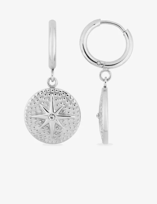 Boucles d’oreilles en acier et cristal blanc SO OR