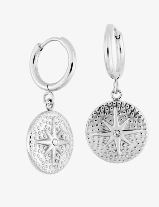 Boucles d’oreilles en acier et cristal blanc SO OR