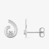 Boucles d'oreilles en or blanc 375‰ et oxyde de zirconium SO OR