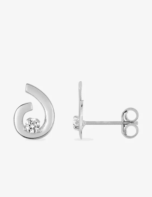 Boucles d'oreilles en or blanc 375‰ et oxyde de zirconium SO OR