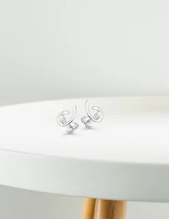 Boucles d'oreilles en or blanc 375‰ et oxyde de zirconium SO OR