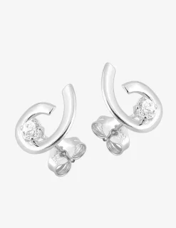Boucles d'oreilles en or blanc 375‰ et oxyde de zirconium SO OR