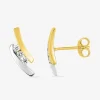 Boucles d'oreilles en or jaune 375‰ et oxyde de zirconium SO OR