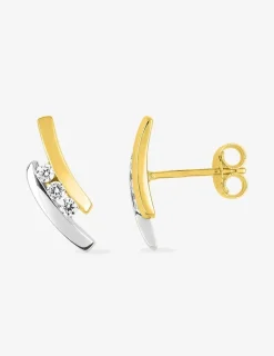 Boucles d'oreilles en or jaune 375‰ et oxyde de zirconium SO OR