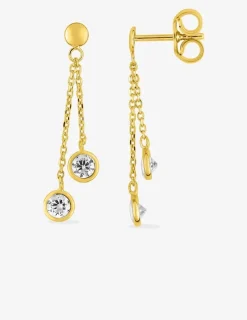 Boucles d'oreilles en or jaune 375‰ et oxyde de zirconium SO OR