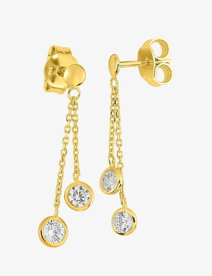 Boucles d'oreilles en or jaune 375‰ et oxyde de zirconium SO OR