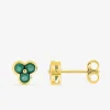Boucles d'oreilles en or jaune 375‰ et émeraudes SO OR