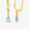 Boucles d'oreilles en or jaune 750 ‰, topaze bleue SO OR