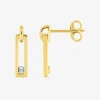 Boucles d'oreilles en or jaune 375 ‰ avec topaze bleue SO OR