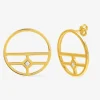 Boucles d'oreilles en plaqué or rondes fantaises et oxyde blanc SO OR