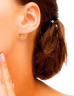 Boucles d'oreilles en plaqué or rondes fantaises et oxyde blanc SO OR