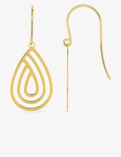 Boucles d'oreilles fantaisie gouttes crochets or jaune 375 ‰ SO OR
